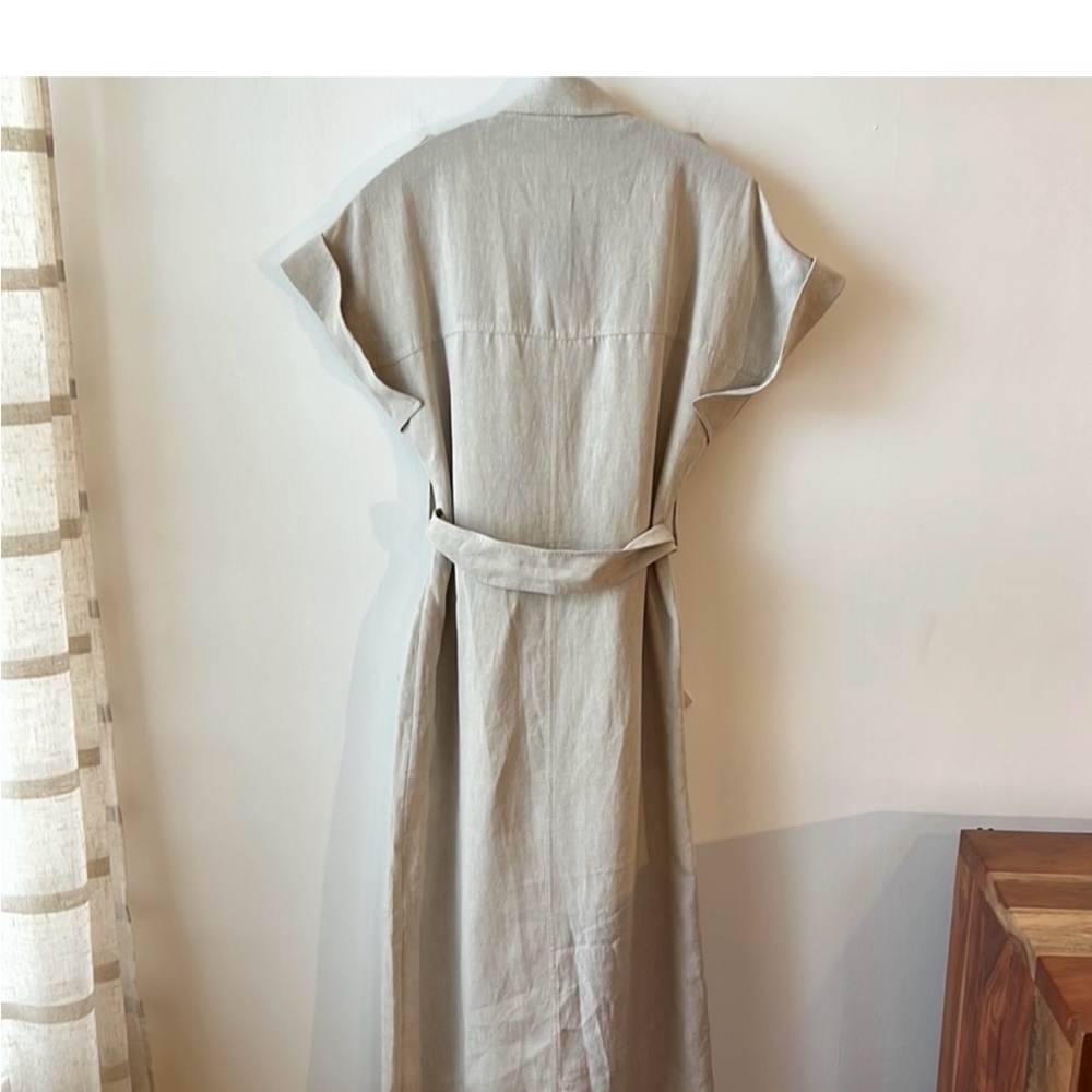 Massimo Dutti Light Beige trench coat wrap dress, NWT, S - Picture 10 of 12